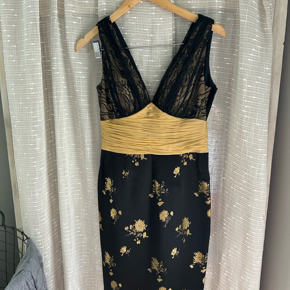 Phoebe Couture Black and Gold Backless Dress